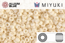 MIYUKI Round Rocailles Seed Beads (RR11-2021) 11/0 Small - Matte Opaque Cream