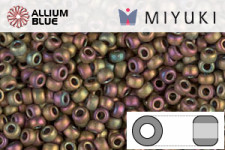 MIYUKI Round Rocailles Seed Beads (RR11-2035) 11/0 Small - Matte Metallic Khaki Iris