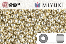MIYUKI Round Rocailles Seed Beads (RR15-4202) 15/0 Extra Small - DURACOAT Galvanized Gold
