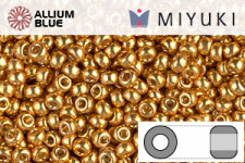 MIYUKI Round Rocailles Seed Beads (RR11-4203) 11/0 Small - DURACOAT Galvanized Yellow Gold