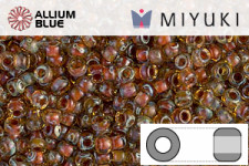 MIYUKI Round Seed Beads (RR11-4501) - Transparent Light Topaz Picasso