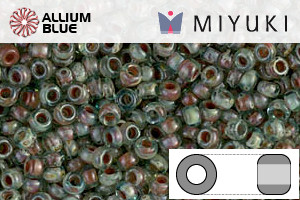 MIYUKI Round Rocailles Seed Beads (RR11-4506) 11/0 Small - Transparent Sea Foam Picasso