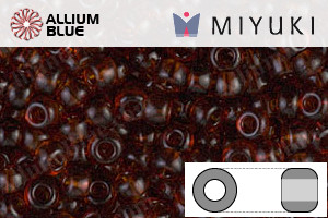 MIYUKI Round Rocailles Seed Beads (RR8-0134) 8/0 Large - Transparent Dark Topaz - Click Image to Close