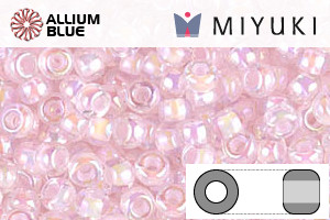 MIYUKI Round Rocailles Seed Beads (RR8-0272) 8/0 Large - Pink Lined Crystal AB