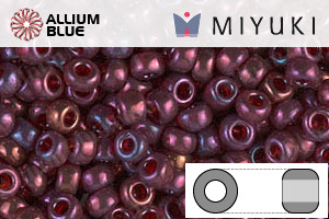 MIYUKI Round Rocailles Seed Beads (RR8-0313) 8/0 Large - Cranberry Gold Luster - 关闭视窗 >> 可点击图片
