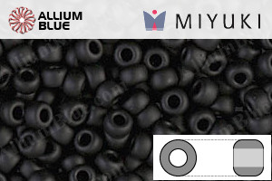 MIYUKI Round Rocailles Seed Beads (RR8-0401F) 8/0 Large - Matte Opaque Black