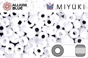 MIYUKI Round Rocailles Seed Beads (RR8-0402) 8/0 Large - Opaque White - 關閉視窗 >> 可點擊圖片