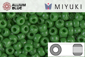 MIYUKI Round Rocailles Seed Beads (RR8-0411) 8/0 Large - Opaque Green