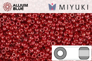 MIYUKI Round Rocailles Seed Beads (RR8-0426) 8/0 Large - Opaque Red Luster - Click Image to Close