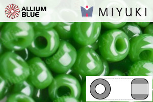 MIYUKI Round Rocailles Seed Beads (RR8-0431) 8/0 Large - Opaque Jade Green Luster