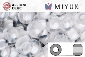 MIYUKI Round Rocailles Seed Beads (RR8-1104) 8/0 Large - Clear white Inside Color Lined