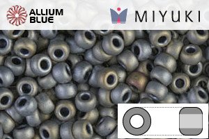 MIYUKI Round Rocailles Seed Beads (RR8-2002) 8/0 Large - Matte Metallic Silver Gray