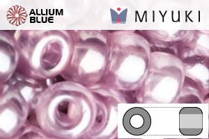 MIYUKI Round Rocailles Seed Beads (RR8-3509) 8/0 Large - Transparent Pale Orchid Luster