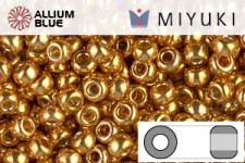 MIYUKI Round Rocailles Seed Beads (RR15-4203) 15/0 Extra Small - Duracoat Galvanized Yellow Gold