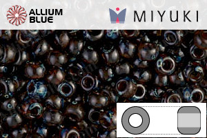 MIYUKI Round Rocailles Seed Beads (RR8-4502) 8/0 Large - Transparent Dark Topaz Picasso
