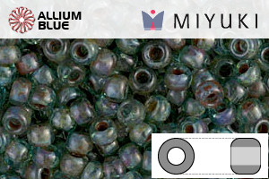 MIYUKI Round Rocailles Seed Beads (RR8-4506) 8/0 Large - Transparent Sea Foam Picasso - 關閉視窗 >> 可點擊圖片