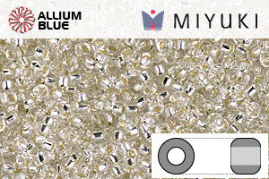 MIYUKI Round Rocailles Seed Beads (RR15-0001) 15/0 Extra Small - Silver Lined Crystal