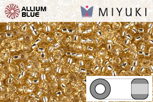 MIYUKI Round Rocailles Seed Beads (RR15-0003) 15/0 Extra Small - Silver Lined Gold - Haga Click en la Imagen para Cerrar