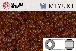 MIYUKI Round Rocailles Seed Beads (RR15-0134) 15/0 Extra Small - Transparent Dark Topaz - Click Image to Close