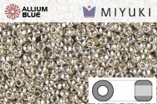 MIYUKI Round Rocailles Seed Beads (RR15-1881) 15/0 Extra Small - Transparent Silver Gray Gold Luster