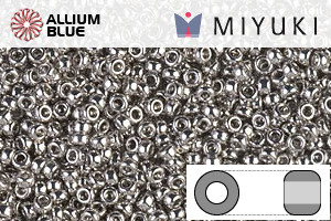 MIYUKI Round Rocailles Seed Beads (RR15-0194) 15/0 Extra Small - Palladium Plated - Click Image to Close