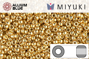 MIYUKI Round Rocailles Seed Beads (RR15-4202) 15/0 Extra Small - DURACOAT Galvanized Gold