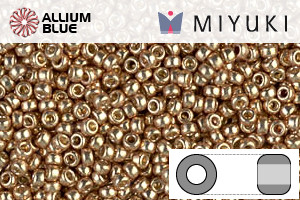 MIYUKI Round Rocailles Seed Beads (RR15-4204) 15/0 Extra Small - DURACOAT Galvanized Champagne