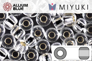 MIYUKI Round Rocailles Seed Beads (RR6-0001) 6/0 Extra Large - Silver Lined Crystal - Haga Click en la Imagen para Cerrar