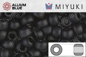 MIYUKI Round Rocailles Seed Beads (RR6-0401F) 6/0 Extra Large - Matte Opaque Black - Haga Click en la Imagen para Cerrar