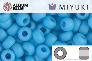 MIYUKI Round Rocailles Seed Beads (RR6-0413F) 6/0 Extra Large - Matte Opaque Turquoise Blue - Click Image to Close