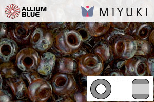MIYUKI Round Rocailles Seed Beads (RR6-4505) 6/0 Extra Large - Transparent Light Smoky Topaz Picasso - Haga Click en la Imagen para Cerrar