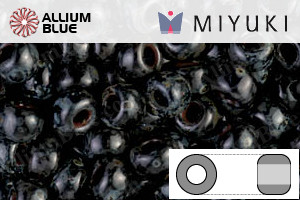 MIYUKI Round Rocailles Seed Beads (RR6-4511) 6/0 Extra Large - Opaque Black Picasso - Click Image to Close