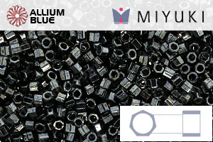 MIYUKI Delica® Seed Beads (DBC0001) 11/0 Hex Cut - Metallic Gunmetal