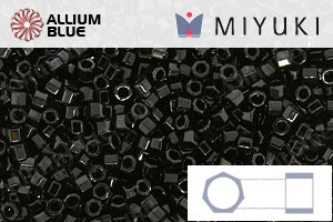 MIYUKI Delica® Seed Beads (DBC0010) 11/0 Hex Cut - Black - Click Image to Close