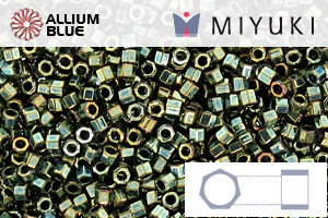 MIYUKI Delica® Seed Beads (DBC0024) 11/0 Hex Cut - Metallic Olive Green Iris