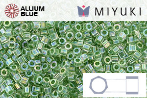 MIYUKI Delica® Seed Beads (DBC0060) 11/0 Hex Cut - Lime Lined Crystal AB