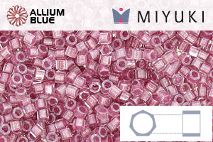 MIYUKI Delica® Seed Beads (DBC0902) 11/0 Hex Cut - Sparkling Peony Pink Lined Crystal