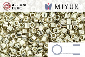 MIYUKI Delica® Seed Beads (DBMC0035) 10/0 Hex Cut Medium - Galvanized Silver
