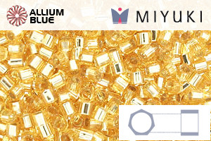 MIYUKI Delica® Seed Beads (DBMC0042) 10/0 Hex Cut Medium - Silver Lined Gold