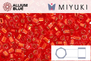 MIYUKI Delica® Seed Beads (DBMC0043) 10/0 Hex Cut Medium - Silver Lined Flame Red