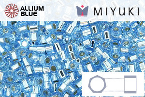 MIYUKI Delica® Seed Beads (DBMC0044) 10/0 Hex Cut Medium - Silver Lined Aqua