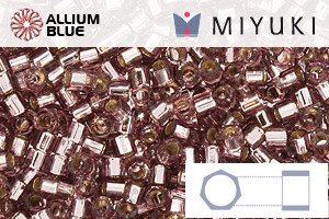 MIYUKI Delica® Seed Beads (DBMC0146) 10/0 Hex Cut Medium - Silver Lined Smoky Amethyst