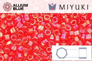 MIYUKI Delica® Seed Beads (DBMC0172) 10/0 Hex Cut Medium - Transparent Red AB - Click Image to Close