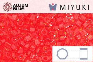 MIYUKI Delica® Seed Beads (DBMC0704) 10/0 Hex Cut Medium - Transparent Red Orange