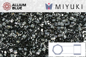 MIYUKI Delica® Seed Beads (DBSC0001) 15/0 Hex Cut Small - Metallic Gunmetal