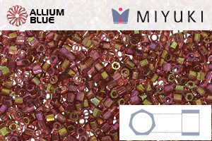 MIYUKI Delica® Seed Beads (DBSC0103) 15/0 Hex Cut Small - Dark Topaz Rainbow Gold Luster