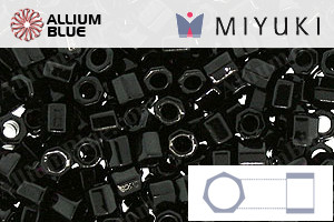 MIYUKI Delica® Seed Beads (DBLC0010) 8/0 Hex Cut Large - Black - Click Image to Close