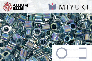 MIYUKI Delica® Seed Beads (DBLC0058) 8/0 Hex Cut Large - Marine Blue Lined Crystal AB