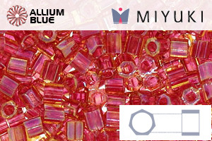 MIYUKI Delica® Seed Beads (DBLC0062) 8/0 Hex Cut Large - Light Cranberry Lined Topaz Luster
