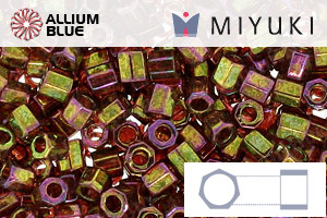 MIYUKI Delica® Seed Beads (DBLC0103) 8/0 Hex Cut Large - Dark Topaz Rainbow Gold Luster